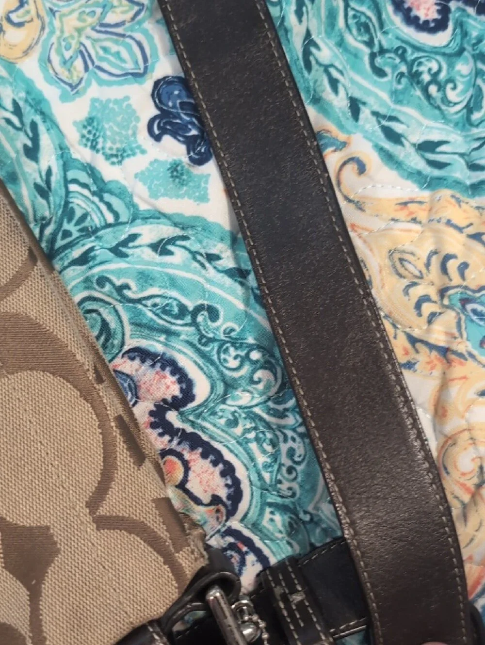 Coach Tan and Dark Brown Signature Canvas Shoulder Bag